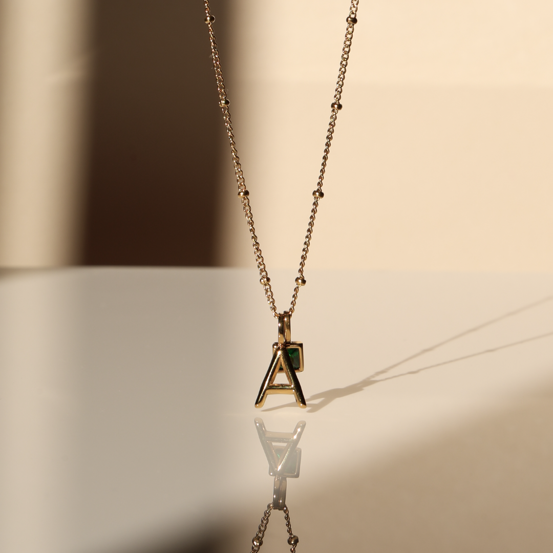 Initial & Birthstone Charm Necklace - Image 22