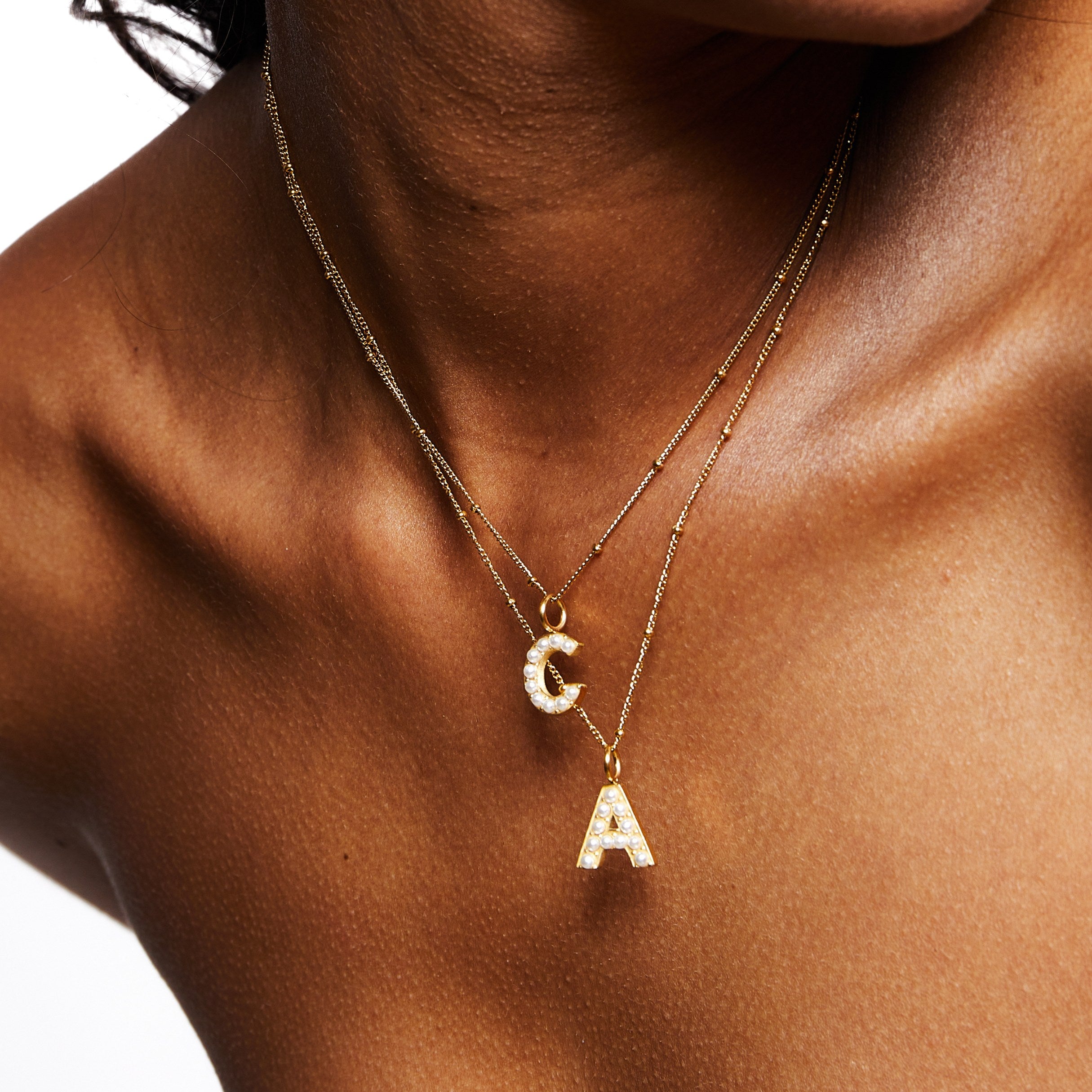 Pearl Initial Necklace - Image 2