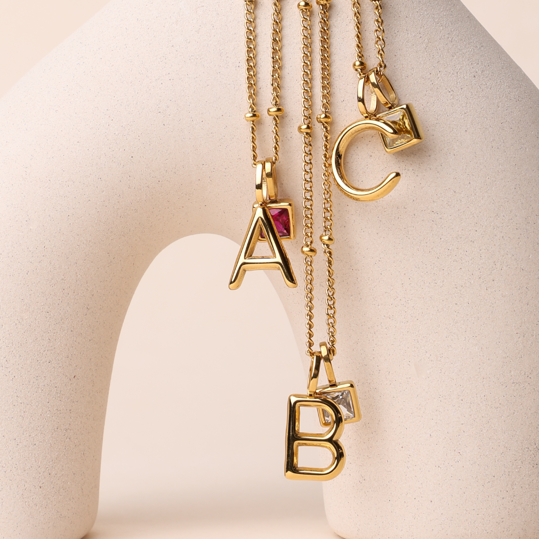 Initial & Birthstone Charm Necklace - Image 19